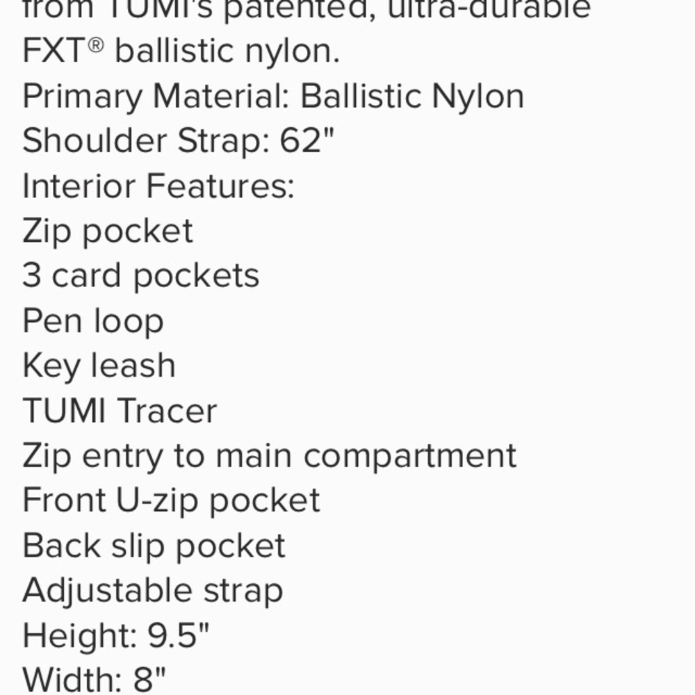 NEW Tumi Alpha 3 Pocket Crossbody Travel Day Bag - Picture 6 of 6